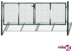 vidaXL Cancello per Giardino in Rete Metallica 289x75 cm/306x125 cm