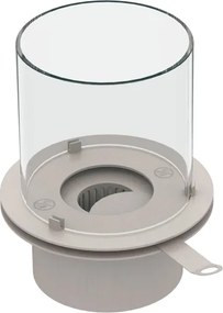 Bruciatore tondo con vetro per camino a bioetanolo biocamino inox 1,5 lt d.25
