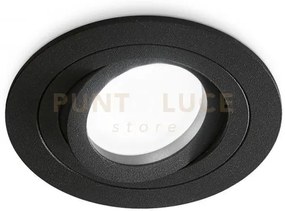 Gfa092- faretto tondo in alluminio orietabile colore nero opaco 9,3...