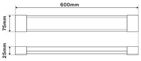 Plafoniera LED Slim Lineare 60cm 20W 2200lm