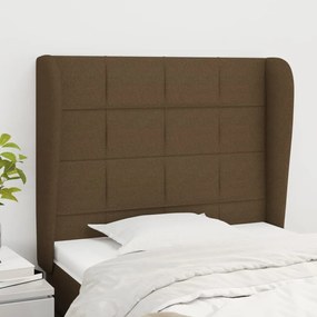 Testiera Ad Orecchio Marrone Scuro 103x23x118/128 Cm İn Tessuto /