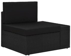 Set divani da giardino 8 pz in polyrattan nero