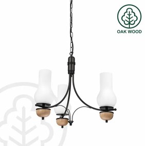 Brilagi - LED Lampadario a sospensione con catena COTTAGE 3xE14/40W/230V faggio/bianco