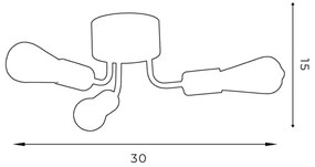 Lampadario da parete BRENDA 3xE27/60W/230V nero/oro