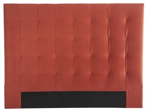 Testata letto capitonné effetto velluto terracotta 160 cm HALCIONA