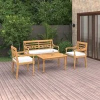 Set Divani da Giardino 4 pz con Cuscini Legno Massello di Teak 3087052