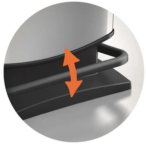 Bidone a pedale grigio in plastica riciclata 40 l Paso - Rotho