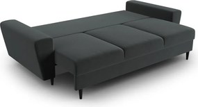 Divano grigio scuro allungabile e con contenitore con rivestimento in velluto 235 cm Kyoto – Cosmopolitan Design