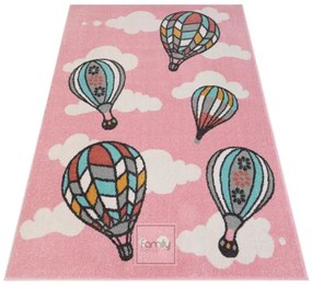 Tappeto per bambini con palloncini in rosa pastello Larghezza: 120 cm | Lunghezza: 160 cm