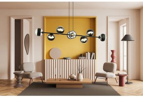 Lampadario Contemporaneo Durga Acciaio Nero 8 Luci E14 Ip20