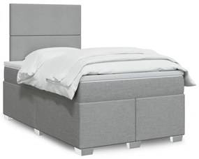 Giroletto A Molle Con Materasso Grigio Chiaro 120x200cm Tessuto /