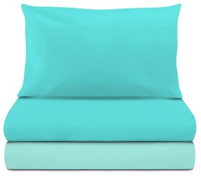 Completo letto singolo azzurro in microfibra