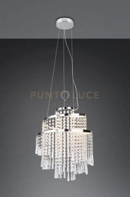 Pomp sospensione led  30w 4300lm, 2700 - 6500k metallo cromato e pe...