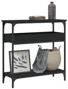 Tavolo Consolle Con Ripiano Nero 75x29x75cm Legno Multistrato /