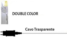 Tenda Natalizia LED 2x2m Cavo TRASPARETE IP44 DUAL WHITE Colore Double Color