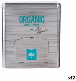 Porta capsule Organic Caffè Dispenser Grigio Latta 9 x 18 x 16,1 cm (12 Unità)