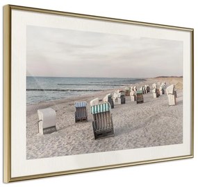 Poster  Baltic Beach Chairs  Cornice Quadri Cornice d'oro con passe-partout, Larghezza x Altezza Home decor 90x60