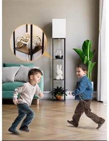 Lampada da terra con mensole 1xE27/40W/230V nero/bianco