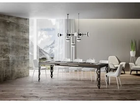 Tavolo Karamay Evolution piano Noce 90x160 Allungato 420 telaio Antracite
