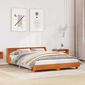 Letto senza materasso marrone cera 140x190 cm in legno di pino