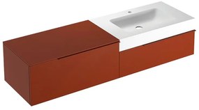 Mobile sottolavabo e lavabo Ginevra per vasca a destra rosso siena L 170 x H 36 x P 51 cm