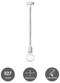 Lampadario a sospensione con filo LEONARDO ROPE 1xE27/10W/230V bianco