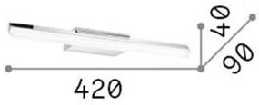 Applique Moderna Riflesso Alluminio Cromo Led 11W 3000K Luce Calda