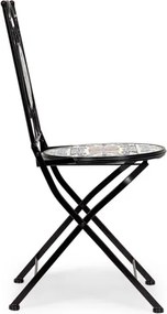 Set Bistrot Tavolo Mosaico 80x120 Cm Con 4 Sedie Pieghevoli Mykonos Bizzotto