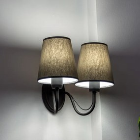 Lampada da parete MALBO 2xE27/15W/230V grigia/nera