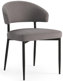 IRIS Taupe Grigio Chiaro (tessuto Basel 34) - MODERNA SEDIA IMBOTTITA PER SALONE/SALA DA PRANZO LOFT