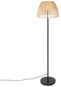 Lampada da terra per esterni rustica nera con bambù incl. LED - Kaiser