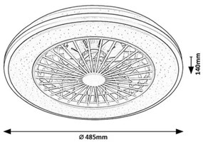 Rabalux 71331 - Lampada LED dimmerabile DALFON 48W/230V 3000-6500K con ventola e