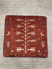 Gabbeh Tappeto 40 x 40 Rosso (Iran) Annodato A Mano