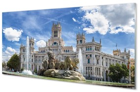 Quadro vetro acrilico Palazzo della fontana della Spagna Madrid 100x50 cm