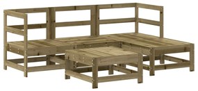 Set salotto da giardino 5 pz in legno impregnato di pino