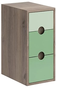 Armadietto bagno a terra Kompas VISOBATH 3 cassetti P 45 x L 30 x H 64.6 cm verde