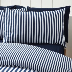 Set copripiumino e federa blu scuro in flanella per letto matrimoniale e per letto esteso 230x220 cm Stripe – Catherine Lansfield