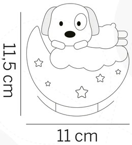 ONLI - Luce notturna ricaricabile a LED per bambini NUVOLINA LED/2,5W/5V cane/blu