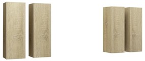 Mobili tv rovere sonoma 4 pz 30,5x30x90 cm in truciolato