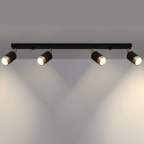 Sollux SL.1072 - Faretto NERO 4xGU10/40W/230V nero/oro