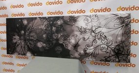 Stampa su tela – Mandala floreale in bianco e nero