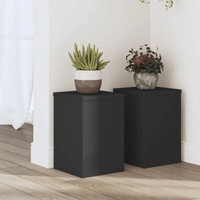 Supporti Per Piante 2 Pz Neri 20x20x30 Cm Legno Multistrato /