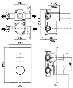 Paffoni Ringo Rin018no/m Miscelatore doccia Incasso Nero Opaco