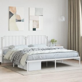 Giroletto Con Testiera Metallo Bianco 200x200 Cm /