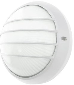 Plafoniera E27 IP54 Bianca Ø258mm con Griglia protettiva