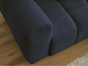 Divano angolare blu allungabile/con contenitore (con penisola a destra/con chaise lounge) con rivestimento in bouclé Roxelane – Bobochic Paris