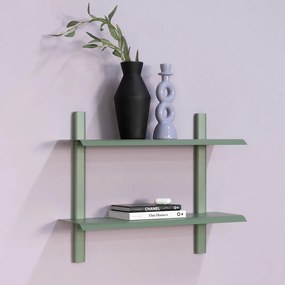 Mensola verde polveroso in metallo con ripiani multipli 60 cm Hola – Spinder Design