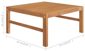 Set Divani Giardino 10 pz Cuscini Crema Legno Massello di Teak