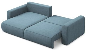 Divano angolare azzurro allungabile/con contenitore (con penisola a sinistra/con chaise lounge) Kapua – Makamii