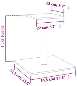 Palo tiragraffi per gatti con piattaforma grigio scuro 38 cm